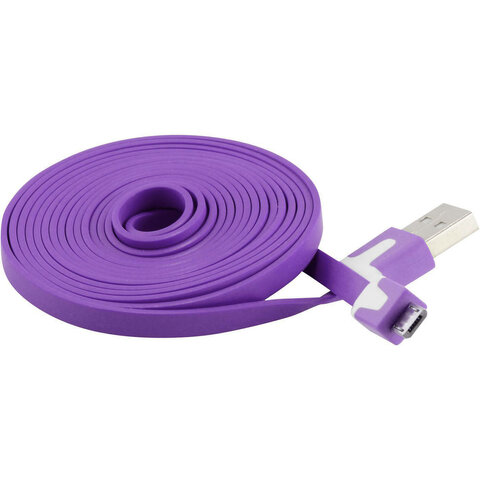 Kabel micro USB płaski 2M - fioletowy Kabel micro USB płaski 2M - fioletowy