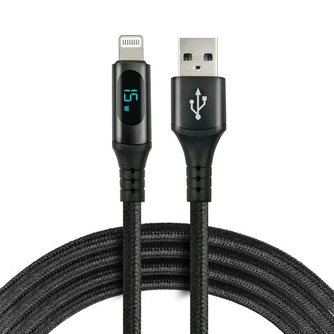 Kabel przewód pleciony USB - Lightning LCD everActive CBB-1IBL 100cm z obsługą szybkiego ładowania do 2,4A czarny Kabel przewód pleciony USB - Lightning LCD everActive CBB-1IBL 100cm z obsługą szybkiego ładowania do 2,4A czarny