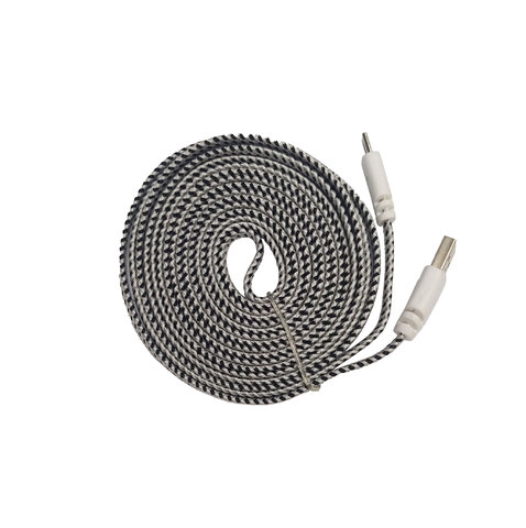 Kabel USB-microUSB płaski w oplocie 3m wzór 3 Kabel USB-microUSB płaski w oplocie 3m wzór 3