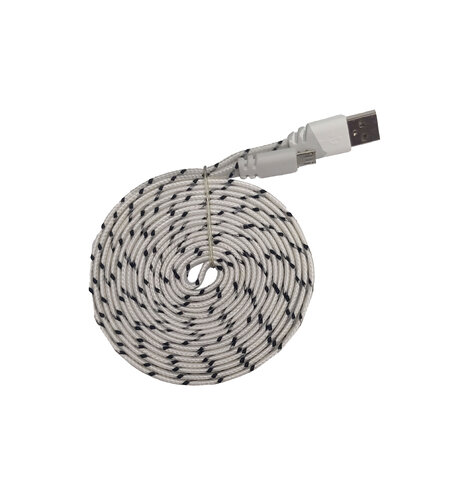 Kabel USB-microUSB płaski w oplocie 3m wzór 1 Kabel USB-microUSB płaski w oplocie 3m wzór 1