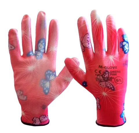 Rękawiczki Flowers Pink rozmiar 6 różowe Rękawiczki Flowers Pink rozmiar 6 różowe